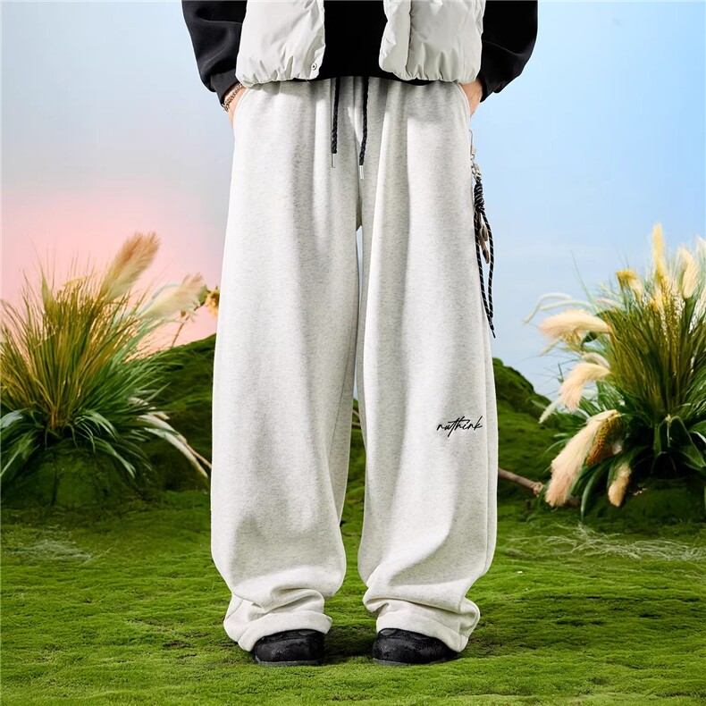 1506/QCK1240/P40美式刺绣卫裤男休闲裤新款宽松运动抽绳直筒裤,男装休闲裤,星座1506