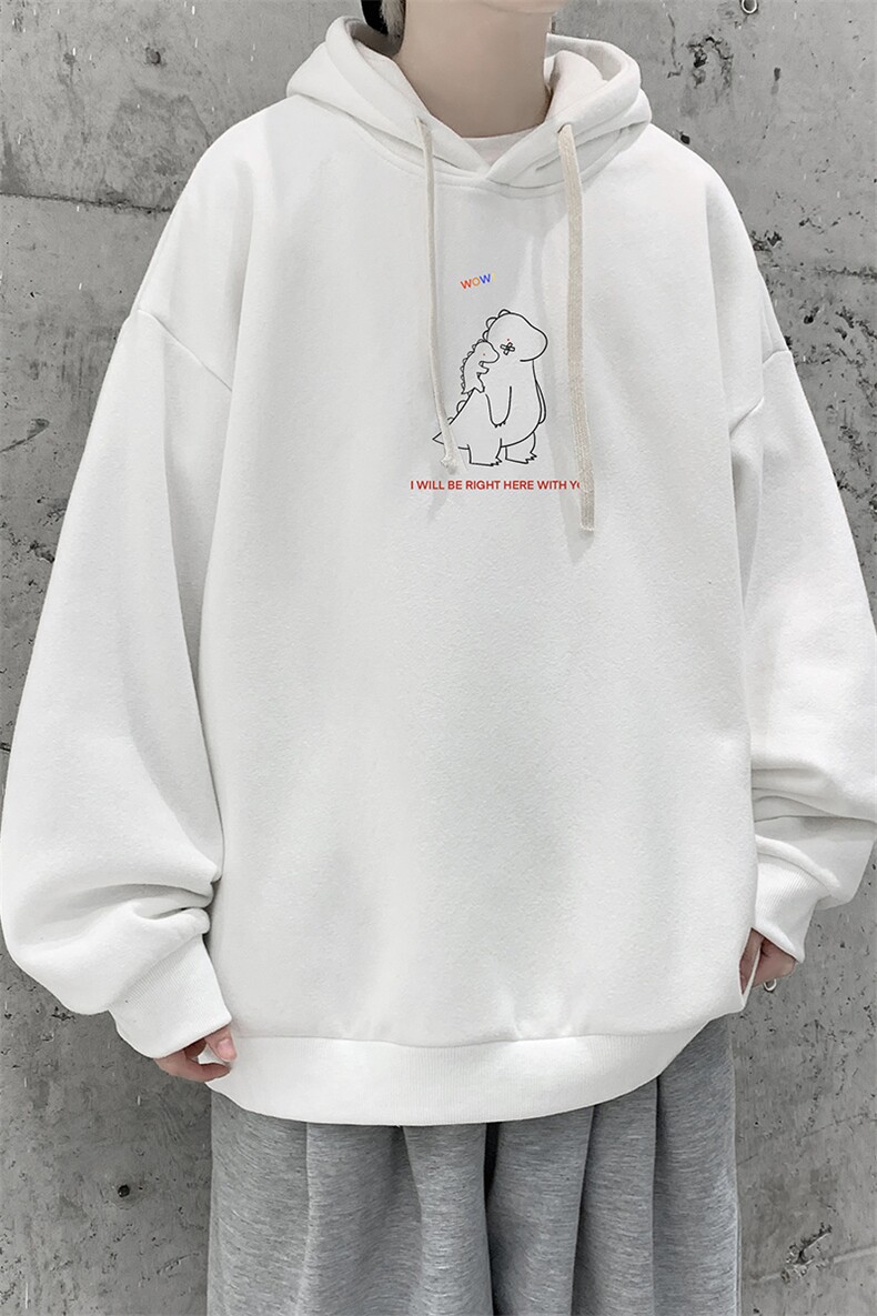 WY2140-P35纯棉连帽卫衣男大码运动帽衫宽松薄外套男,男装卫衣,电商A040