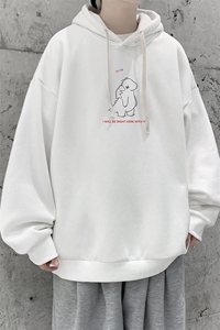 WY2140-P35 纯棉连帽卫衣男大码运动帽衫宽松薄外套男图片