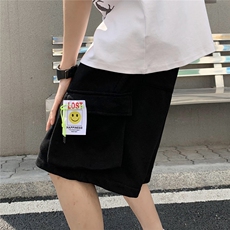 2026夏宽松潮牌男五分裤短裤工装立体大口袋DK999/P40黑，男装牛仔裤，电商A094