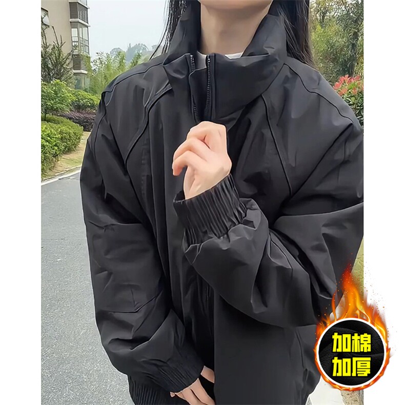 现货美式高街休闲棉衣夹克三防立领纯色户外工装加厚棉服外套,男装夹克,电商A486