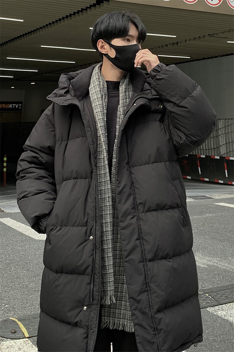 wassuphappy中长款羽绒服男士冬季2025新款潮流加厚保暖休闲外套,男装羽绒服,电商A102