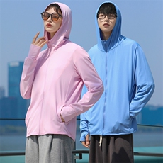 夏款凉感时尚防晒衣防紫外线面料纯色连帽外套男女情侣2088-P40，男装防晒衣，电商A441-1