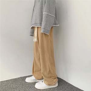 加绒灯芯绒休闲裤男韩版潮流直筒裤子2024冬季ins长裤K4925-P30,天王穿衣搭配图片图片