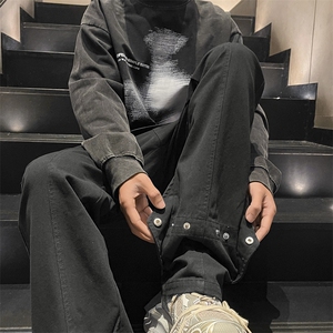 美式高街微喇叭vibe直筒休闲裤痞帅男裤子潮牌秋冬 K650-特批40图片