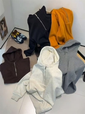 2025年秋季时尚百搭通勤简约休闲拼接半拉链卫衣，女装卫衣/绒衫，湘姗