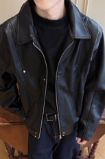 皮衣外套男25新款美式机车秋季痞帅飞行员夹克男XZ514-PY2612-P98，男装皮衣，星座514-2(原B239)