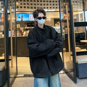 F646P58秋冬痞帅外套男ins高街潮牌港风日系原宿风潮流夹克图片