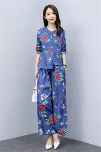 2021春秋季新款时尚气质休闲舒适两件套图片