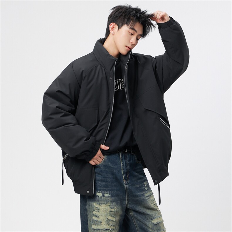自家图有视频加棉加厚潮牌防风防寒保暖立领外套棉服M2571p85,男装棉衣,电商D315