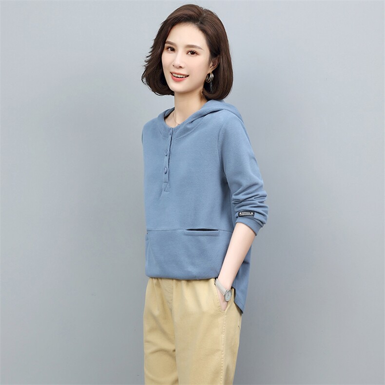 2025春装新款时尚休闲中年妈妈春秋连帽卫衣洋气减龄女,女装卫衣/绒衫,忆绮罗