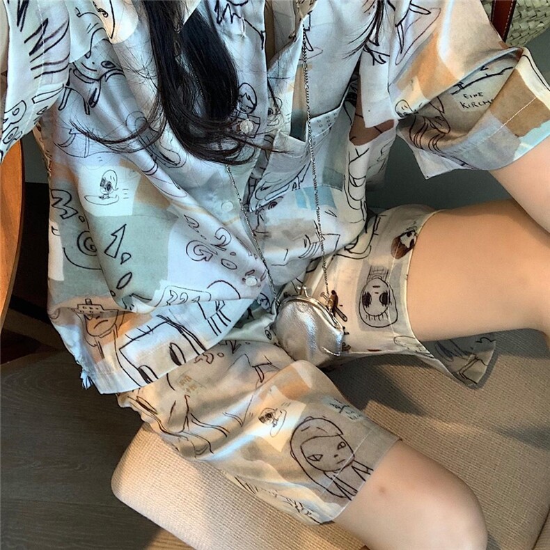 印花中裤，女装，XTZ style