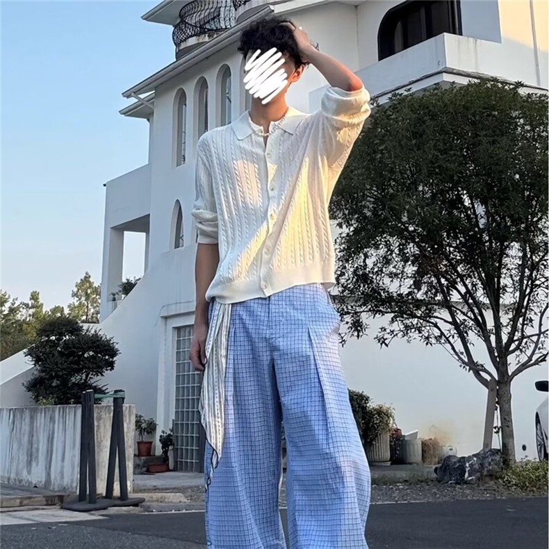 先生简约宽松韩版纯色翻领针织衫条纹半拉链慵懒风男毛衣polo衫,男装针织衫/毛衣,星座506A