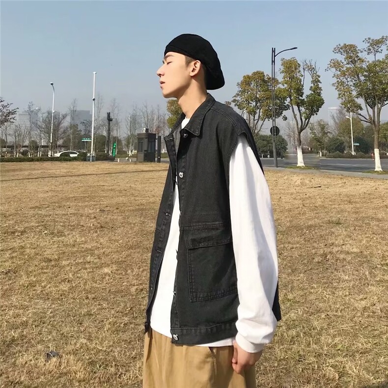男百搭潮流时尚牛仔马甲背心X170P45,男装背心/马甲,星座1116-2