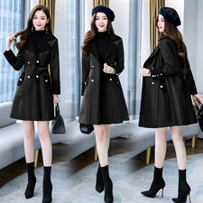 2021时尚洋气个性柔软百搭潮流拼接仿羊羔毛皮毛一体送腰带外套大衣，女装皮衣，韩美纤衣