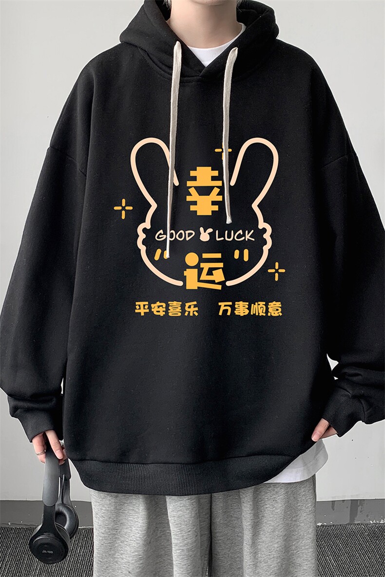 纯棉连帽卫衣男大码运动帽衫宽松薄WY2297-P35,男装卫衣,电商A040