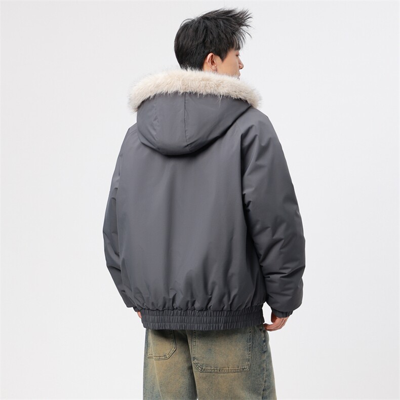 自家图有视频复古加绒毛领外套棉衣新款连帽派克棉服M2572p95,男装棉衣,电商D315