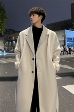 秋冬毛呢大衣男宽松风衣中长款韩系百搭外套MN9568/P100加棉P110，男装风衣，电商B316
