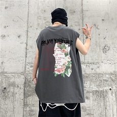 电商DSA028-BXP585棉夏季新款印花背心休闲圆领男，男装背心/马甲，电商A028