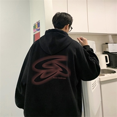 抖音品质秋季320G华棉男士连帽大码印花卫衣WYH2482-P45控68，男装卫衣，电商B370