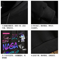 WY2186-P35加绒款-P40纯棉连帽卫衣男大码运动帽衫宽松薄砖墙，男装卫衣，电商A040A