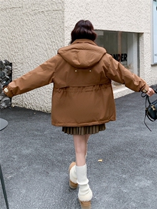 韩系工装派克羽绒服女2025冬季新款高端洋气休闲保暖90白鸭绒外套图片