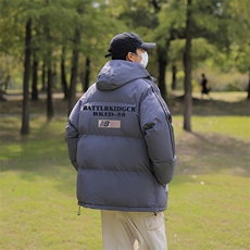已注册拼三条杠男女情侣宽松面包服羽绒棉连帽棉衣C408M1203P100，男装棉衣，电商C408(原B339-1)