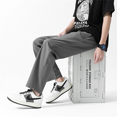 抖音直播春夏冰丝裤直筒韩版休闲裤九分裤百搭长裤子K606-P20，男装休闲裤，电商A099