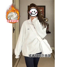 特批P35无差价冬新银狐绒半拉链卫衣男女大码宽松外套W2309J加绒，男装卫衣，电商A001-1
