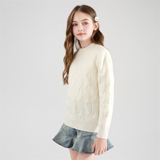 儿童时尚百搭通勤加厚扭花男女同款羊毛衫，童装儿童羊毛衫，牧皓研