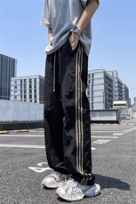 黑色条纹男款青少年夏季美式速干透气工装裤三条杠直筒运动休闲裤，男装休闲裤，星座505-2（原电商A260-1)