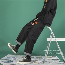2026秋冬季休闲牛仔裤子潮男宽松直筒裤中性老爹裤1601-p35图片