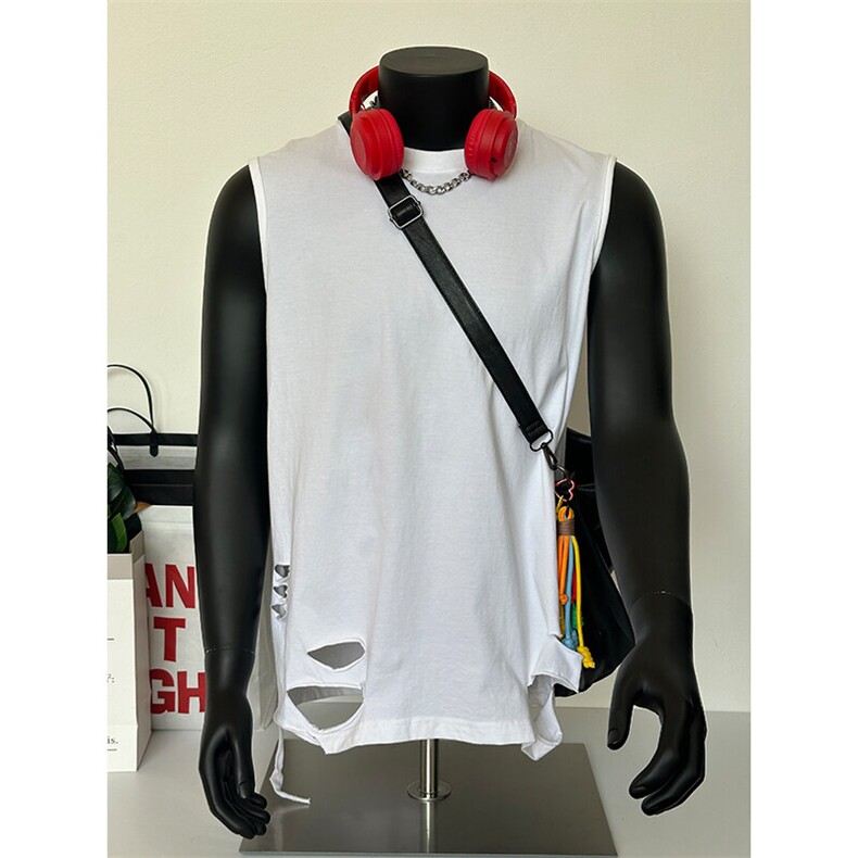 230克纯棉重磅破洞背心T恤抖音得物品质-光板也有货-DT904-P25,男装背心/马甲,星座301C-5