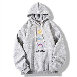 纯棉连帽卫衣男大码运动帽衫宽松薄WY2141-P35 加绒款-P40图片