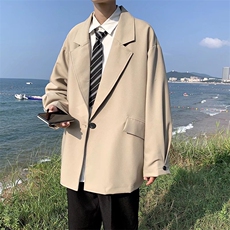 休闲西装外套男秋季韩版潮流ins潮牌港风宽松复古痞帅西服F39-P52，男装西服套装，星座1008-1
