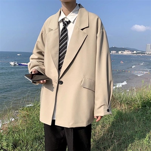 休闲西装外套男秋季韩版潮流ins潮牌港风宽松复古痞帅西服F39-P52图片