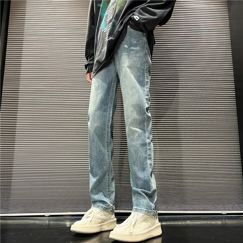 高街美式休闲水洗复古做旧黄泥染牛仔裤弹力潮牌长裤YK028-P55,男装牛仔裤,星座610A-1