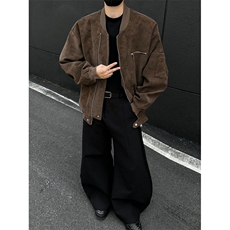 美式棒球服男秋高街痞帅扎染皮夹克设计感短款工装外套潮，男装夹克，星座410-6（原星座1304-1）