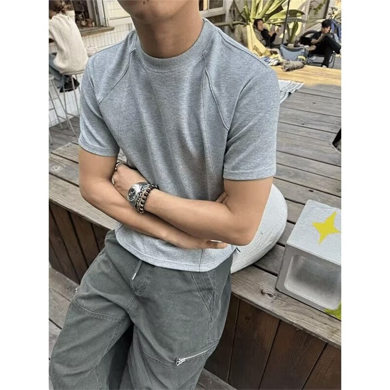 夏季新款重磅短袖男士正肩韩版休闲T恤简约百搭上衣LD9099-P28,男装T恤,星座1008