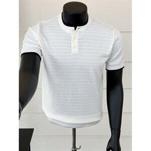 夏季针织衫短袖圆领T恤镂空透气 K85004-P53，男装T恤，星座1012-1