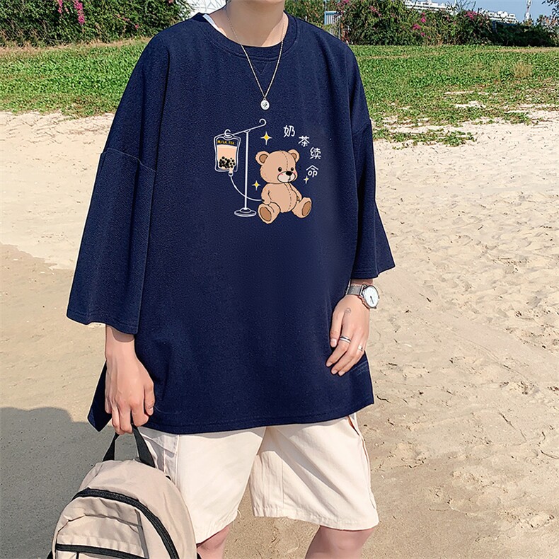 Q11194-P30春夏季七分袖t恤男大码五分袖男短袖中袖,男装T恤,电商A040