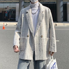 小香风西装外套男2023轻奢高级感轻ins熟风男装小众上衣W1697-P63，男装西服，星座412-2