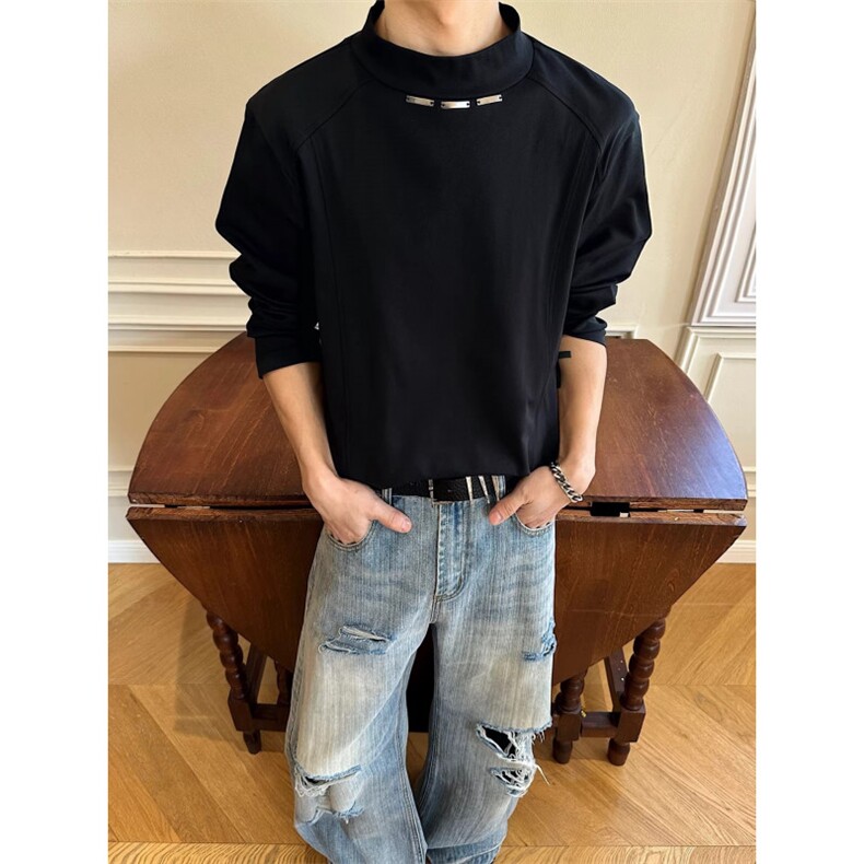 网图美潮正肩版boxy长袖T恤W2001/特P45，男装T恤，电商B350