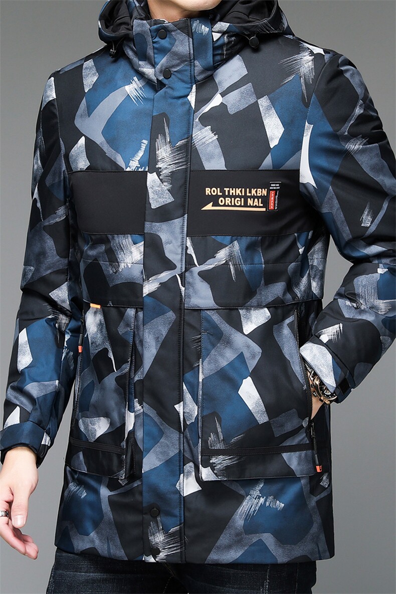 冬季男士可脱卸帽加厚保暖羽绒服中年爸爸装新款商务休闲外套,男装羽绒服,电商B212（原钱塘6029）