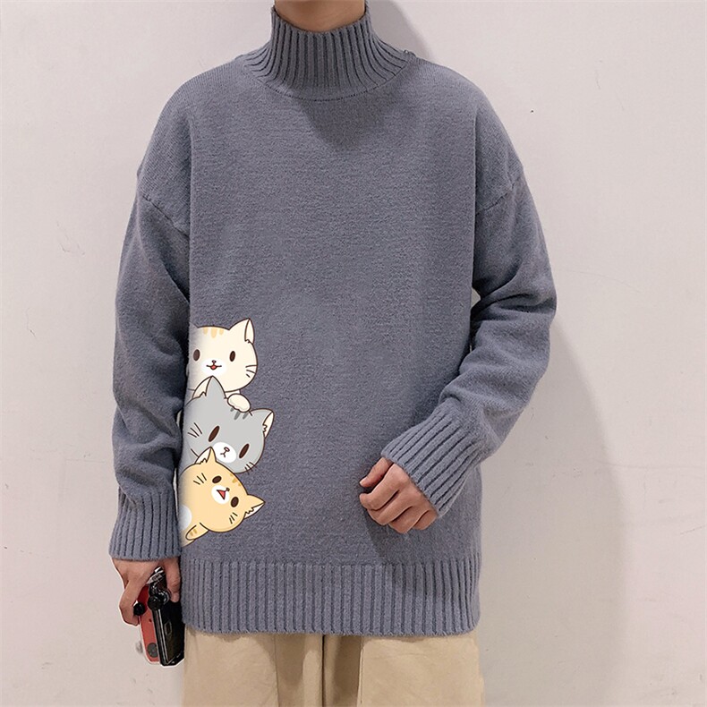 M18164-P45加绒款-P65半高领毛衣男士大码针织衫男毛线衣男,男装针织衫/毛衣,电商A040