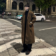 现货+加棉韩系长款呢子大衣cleanfit过膝加长风衣外套Y905-P135，男装风衣，星座1004-3