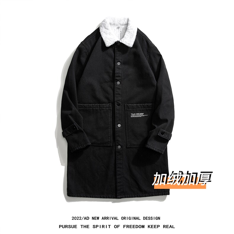 JK648J-p98-限价138M-5XL白底羊羔毛牛仔风衣棉衣大码CITYBOY，男装风衣，星座103A