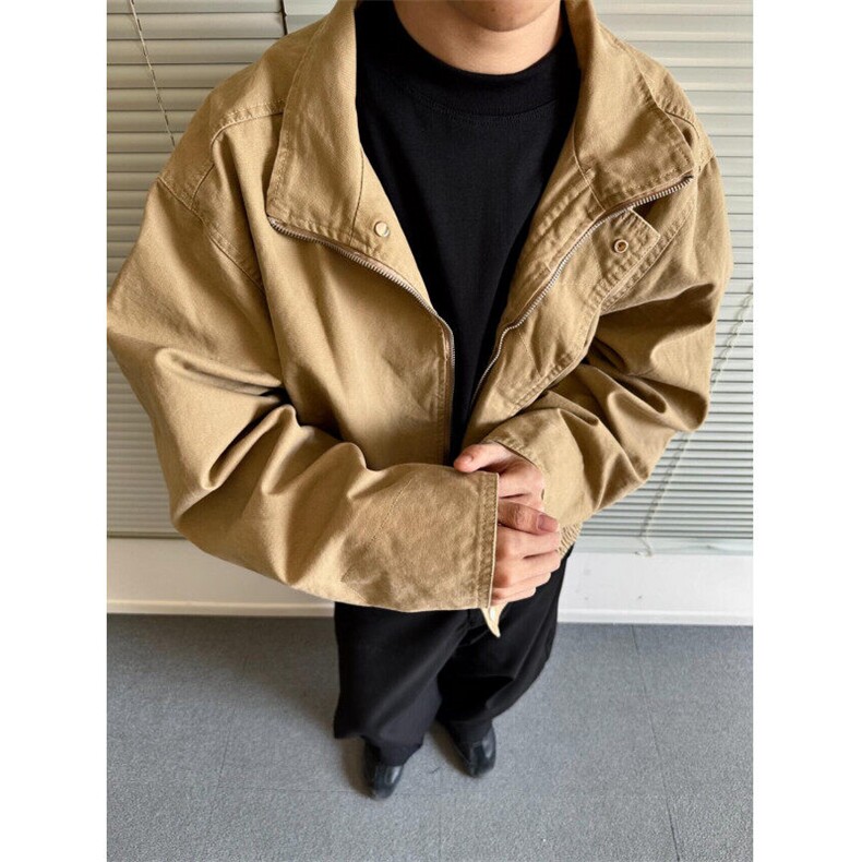 【有货】6159CC-特P95巴恩风立领短款夹克男复古做旧工装外套,男装夹克,星座1007（原301D）