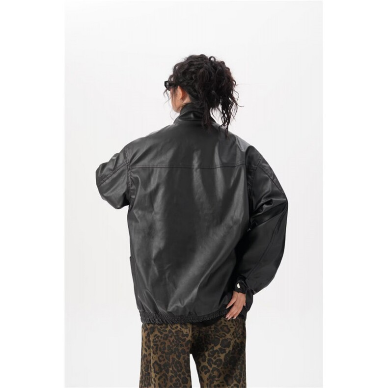 复古机车服皮衣美式多口袋夹克飞行员立领pu皮外套Y1021-P75网图,男装夹克,电商B245