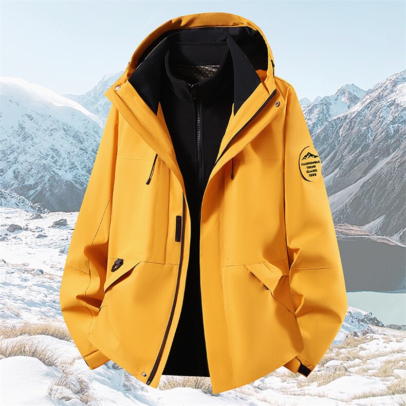 户外连帽男女新款三合一防风防水登山服石墨烯保暖外套H6188-P90,男装棉衣,星座1403A